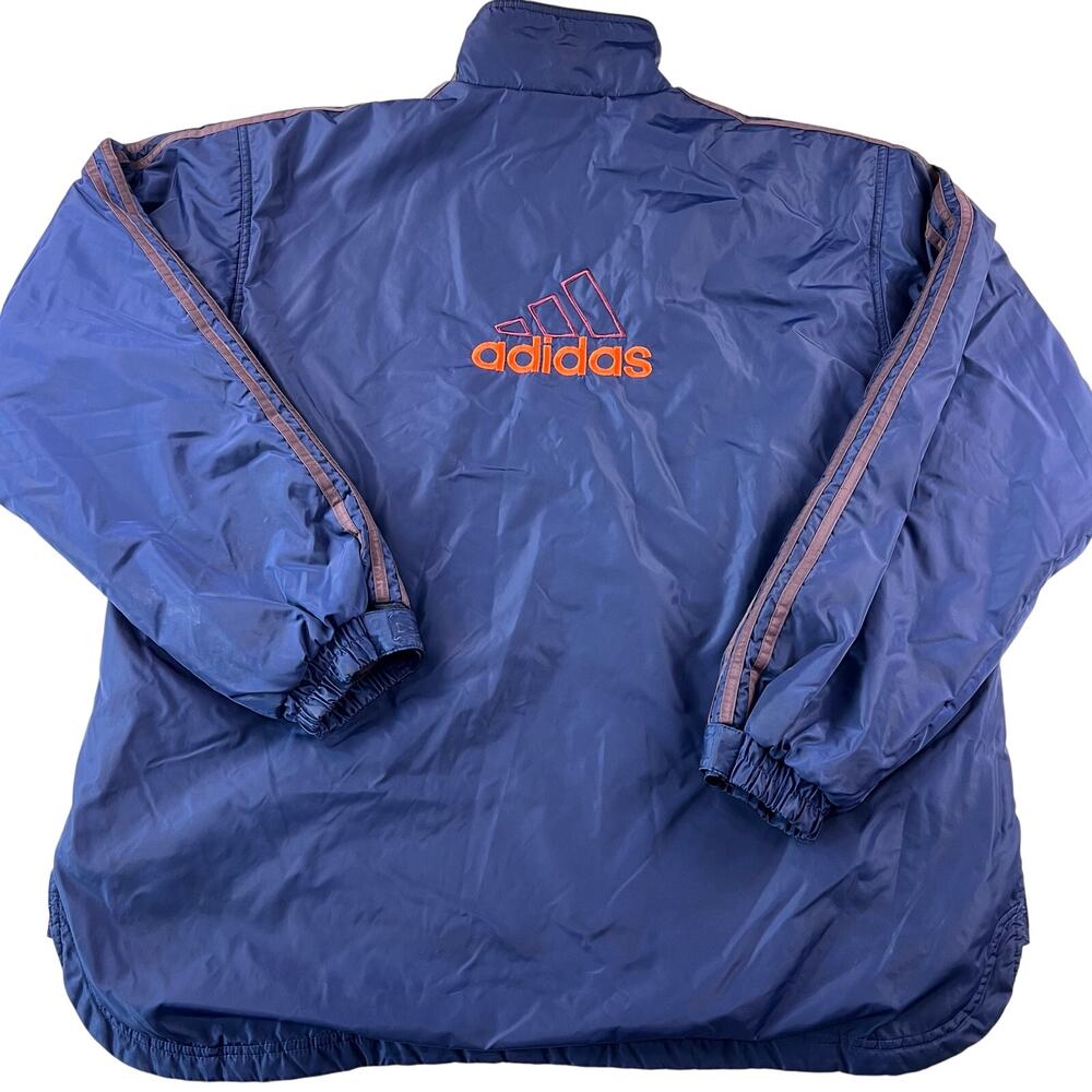 Adidas Vintage Blue Windbreaker Jacket Fleece Lined Men's size XL Blue